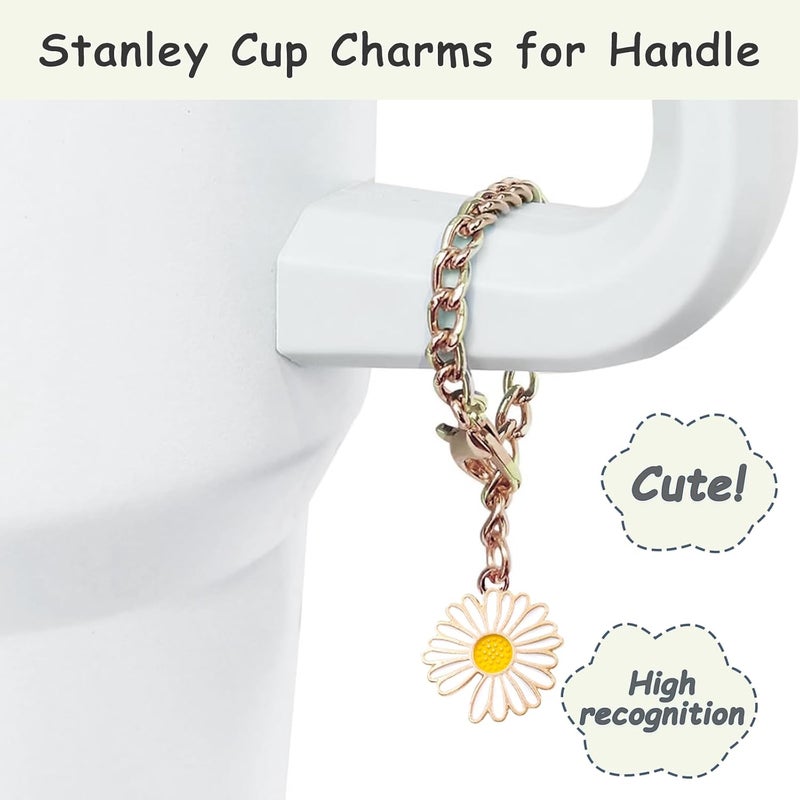 vikgle Stanley Cup Accessories Set,Including 2 Pcs 0.4in Straw Cover, 1 Silicone Spill-Proof Stopper Set of 3, 1 Cute Flower Handle Charm, 1 Silicone Boot Fits Stanley 40&30 Oz Tumbler (Cream) - Image 4